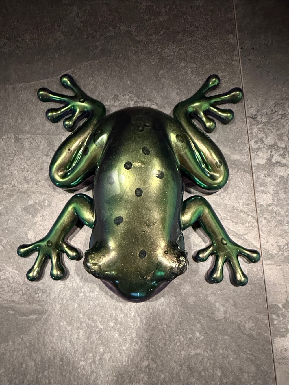 Green Metallic Frog Wall Accent - Decorative Home Accent